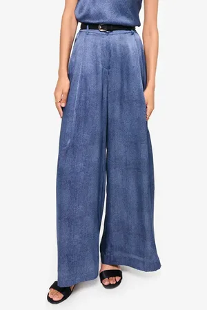CAMI Fabian High Waist Wide Leg Silk Pants in at Nordstrom, Size X-Small