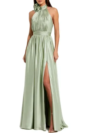Mac Duggal Rosette Halter Chiffon Evening Gown in at Nordstrom, Size 0