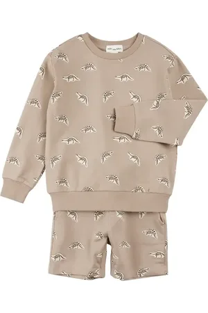 Miles The Label Dino Fossil Sweatshirt & Sweat Shorts Set in at Nordstrom, Size 3M