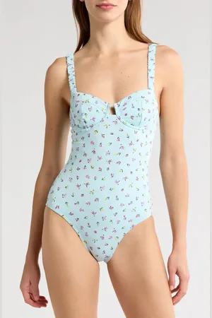 Solid Verona Embroidered Seersucker One-Piece Swimsuit in at Nordstrom, Size X-Small