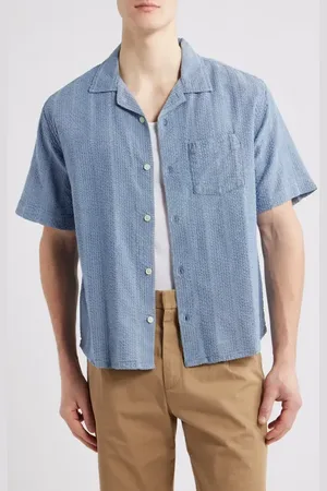 Corridor Stripe Seersucker Camp Shirt in at Nordstrom, Size Medium