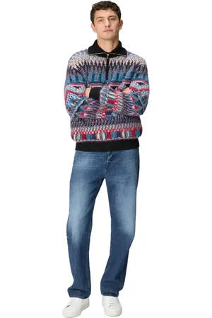 Missoni Turtleneck Wool-blend Sweater With Zip in Red & Blue at Nordstrom, Size 50 It