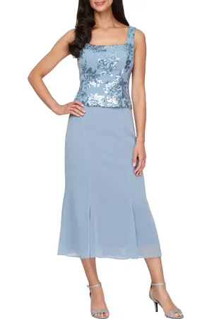 Alex Evenings Sequin Detail Cocktail Midi Dress with Jacket in at Nordstrom, Size 4P