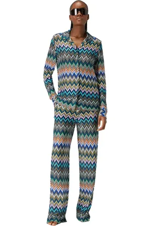 Missoni Viscose Straight Trousers With Offset Zigzag in at Nordstrom, Size 44 It