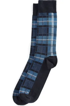 Barbour Blyth Plaid Cotton Blend Dress Socks in at Nordstrom, Size Large