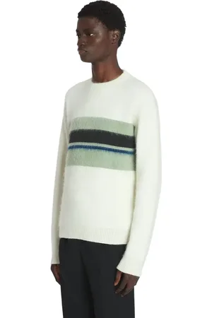 Lanvin STRIPED BRUSHED MOTHERHAIR SWEATER in at Nordstrom, Size Small Eu