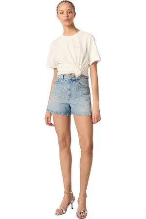 Maje Studded denim shorts in at Nordstrom, Size 38 Eu