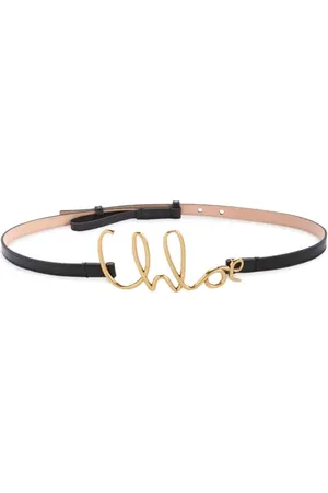 Chloé Script Logo Buckle Leather Belt in at Nordstrom, Size Medium