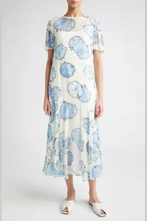 AKRIS Carnation Print Silk Dress in at Nordstrom, Size 2