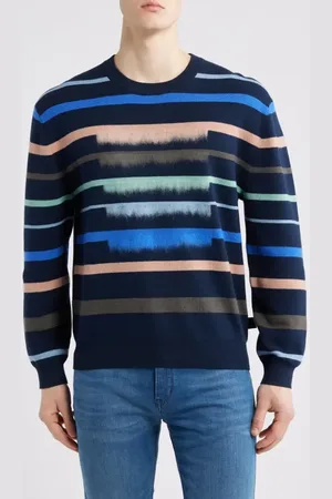 Paul Smith Stripe Crewneck Cotton & Wool Sweater in at Nordstrom, Size Medium