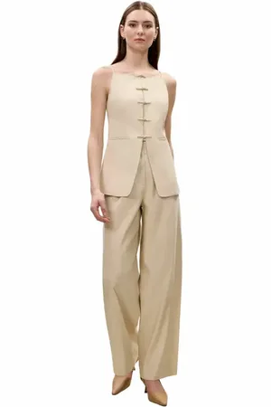 REBECCA TAYLOR Beatrice Stretch Linen Pant in at Nordstrom, Size 10