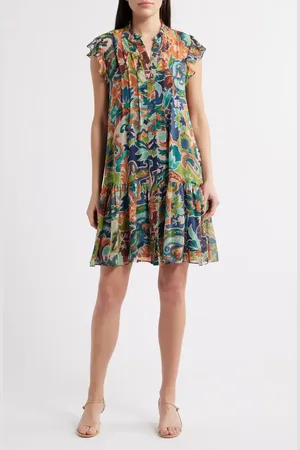 Julia Jordan Ruffle Pintuck Shift Dress in at Nordstrom, Size Small