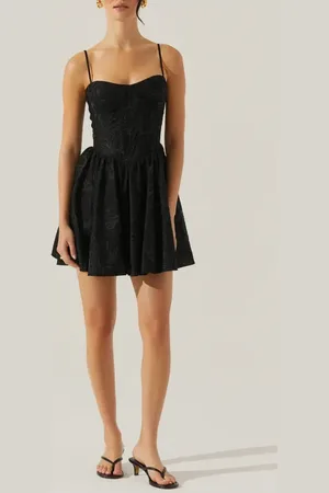 ASTR Linelly Floral Sleeveless Fit & Flare Minidress in at Nordstrom, Size Large