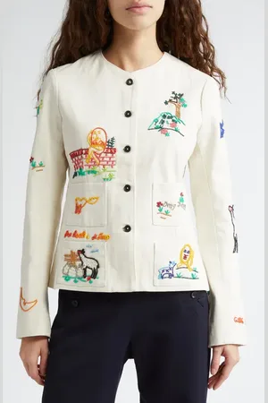 BODE Nursery Rhyme Beaded Cotton Jacket in at Nordstrom, Size 4