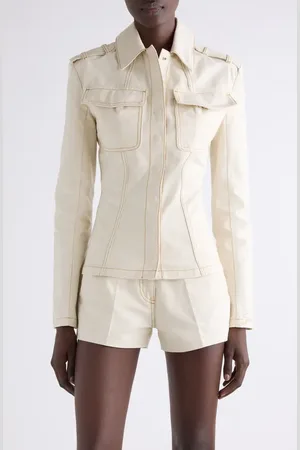 Givenchy Lace-Up Back Denim Jacket in at Nordstrom, Size 12 Us