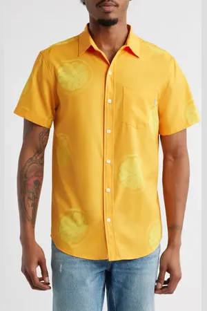 MAVRANS Citrus Print Short Sleeve Performance Button-Up Shirt in at Nordstrom, Size Small