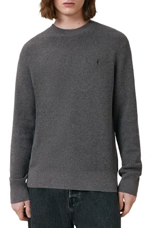 AllSaints Oversize Cotton & Wool Waffle Crewneck Sweater in at Nordstrom, Size Small