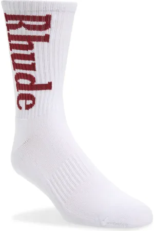 Rhude Vertical Logo Crew Socks in at Nordstrom
