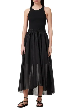 AllSaints Zenia Sleeveless Asymmetric Hem Dress in at Nordstrom, Size Large