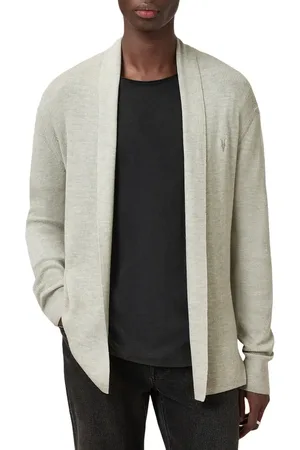 AllSaints Mode Merino Wool Shawl Collar Cardigan in at Nordstrom, Size Medium