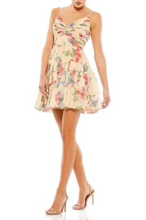 Mac Duggal Feminine Floral Button Fit & Flare Dress in at Nordstrom, Size 2