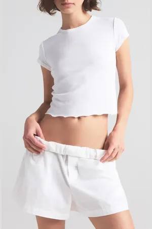 SKIMS Drop Needle Pointelle Baby Tee in at Nordstrom, Size 4X