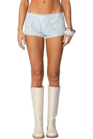 Edikted Sloaney Lace Micro Shorts in at Nordstrom, Size Large