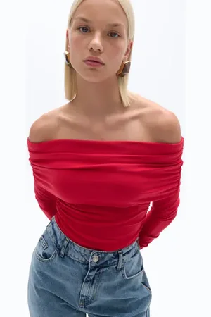 Nocturne Off Shoulder Blouse with Ruffle Detail in at Nordstrom, Size Large