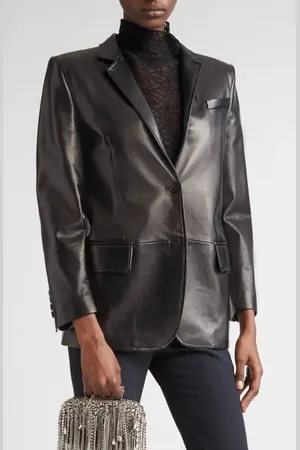 Alexander McQueen Tailored Leather Jacket in at Nordstrom, Size 8 Us