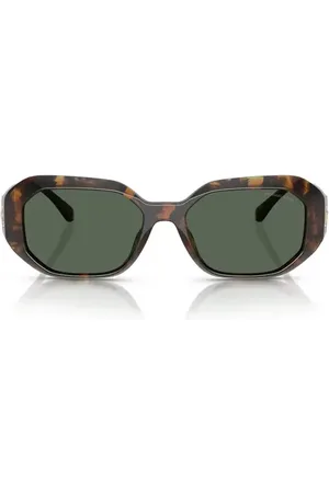 Michael Kors 54mm Irregular Sunglasses in Dark Tortoise /Green Solid at Nordstrom