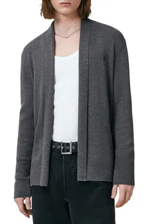 AllSaints Mode Merino Wool Shawl Collar Cardigan in at Nordstrom, Size Small