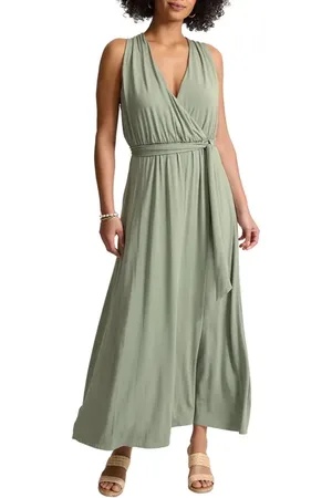 Tommy Bahama Palmabella Sleeveless Tie Waist Faux Wrap Maxi Dress in at Nordstrom, Size Large
