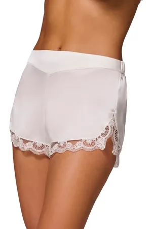 Simone Pérèle Love Me Lace Trim Silk Blend Shorts in at Nordstrom, Size Medium