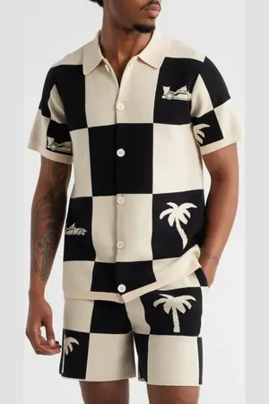 MAVRANS Victory Lap Check Graphic Button-Up Polo in at Nordstrom, Size Small