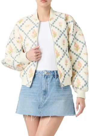 BLANK NYC Embroidered Quilted Cotton Bomber Jacket in at Nordstrom, Size Medium
