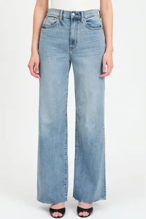 Danny Daze Far Out Raw Hem High Waist Wide Leg Jeans in at Nordstrom, Size 24