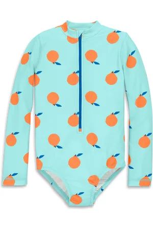 PRIMARY Kids Long Sleeve One-Piece Rash Guard In Citrus Burst in at Nordstrom, Size 5