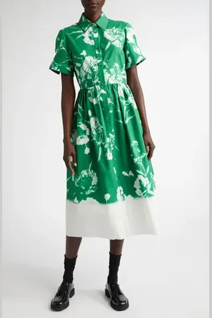 Erdem Floral Print Cotton Poplin Shirtdress in at Nordstrom, Size 10 Us