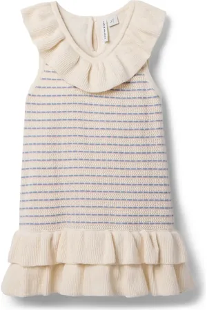 Janie and Jack Crochet Ruffle Sweater Dress in at Nordstrom, Size 5