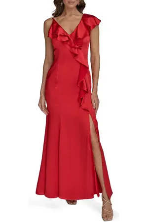 Donna Karan Ruffle Trumpet Gown in at Nordstrom, Size 6