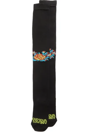 Chopova Lowena Black Bouquet Knee High Socks in at Nordstrom, Size Medium