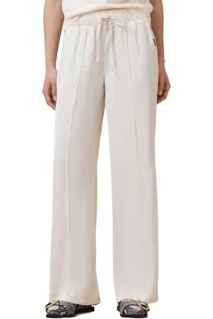 AllSaints Alba Wide Leg Satin Drawstring Pants in at Nordstrom, Size Medium