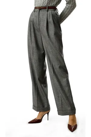 Lilysilk Wide Leg Wool-flannel Suit Trousers in at Nordstrom, Size 6