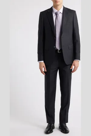 ZANETTI Matteo Slim Fit Grey M??lange Wool Suit at Nordstrom, Size 42 Short