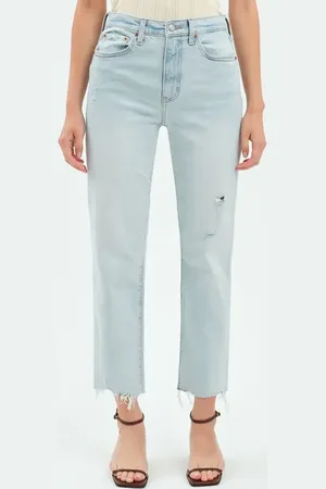 Danny Daze Straight Up Raw Hem Crop Jeans in at Nordstrom, Size 31