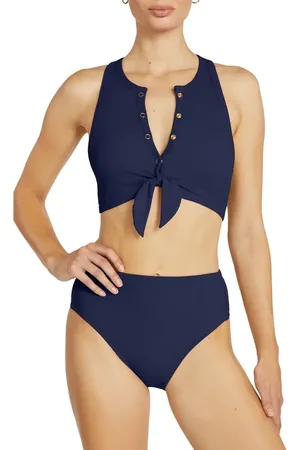 Robin Piccone Amy High Waist Bikini Bottoms in at Nordstrom, Size Medium