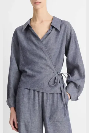 Vince Long Sleeve Wrap Top in at Nordstrom, Size Large