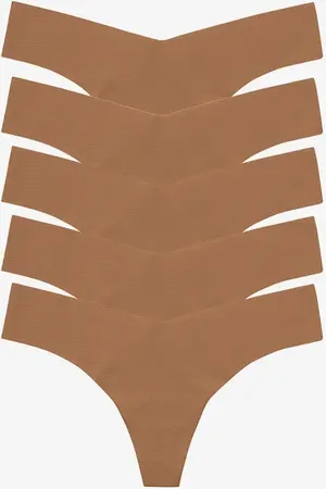 Commando Classic Solid Thong 5-Pack in at Nordstrom, Size Large