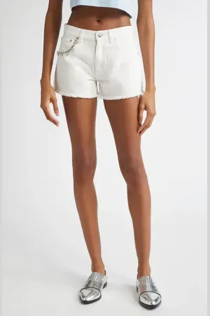 AREA Crystal Pocket Denim Cutoff Shorts in at Nordstrom, Size 24