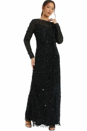 Quiz Embellished Twist Detail Evening Dress in at Nordstrom, Size 6